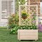 Natural Pine Wood Raised Garden Bed with Trellis Large Planter Box for Vegetables and Flowers